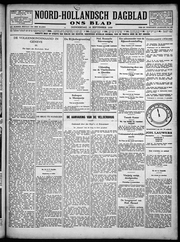 Noord-Hollandsch Dagblad : ons blad 1930-09-18