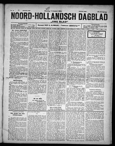 Noord-Hollandsch Dagblad : ons blad 1924-01-08