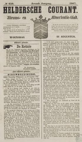 Heldersche Courant 1867-08-21