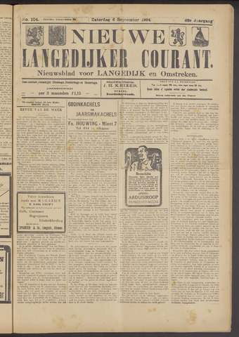 Nieuwe Langedijker Courant 1924-09-06