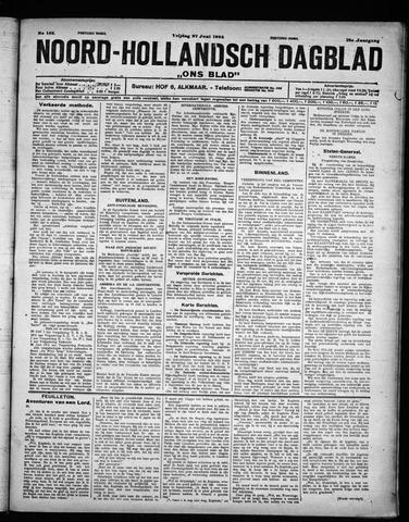 Noord-Hollandsch Dagblad : ons blad 1924-06-27
