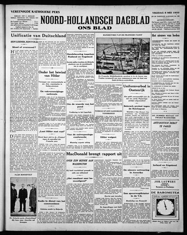 Noord-Hollandsch Dagblad : ons blad 1933-05-05