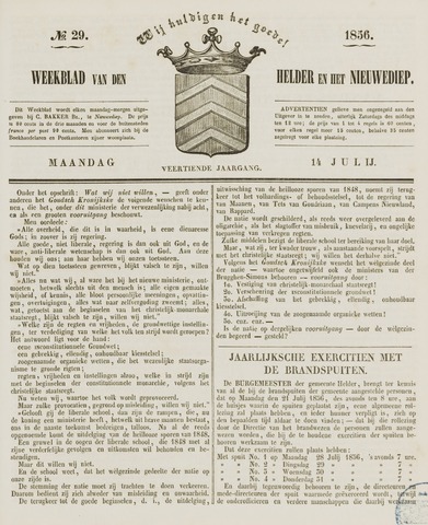 Weekblad van Den Helder en het Nieuwediep 1856-07-14