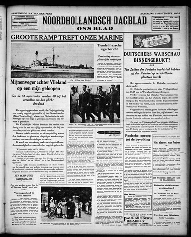Noord-Hollandsch Dagblad : ons blad 1939-09-09