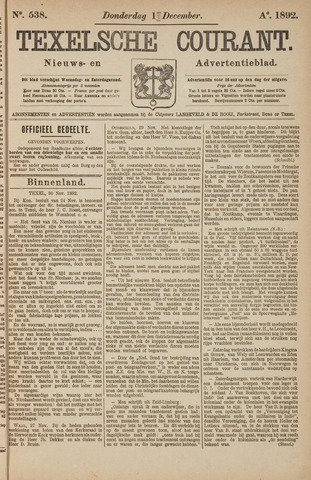 Texelsche Courant 1892-12-01