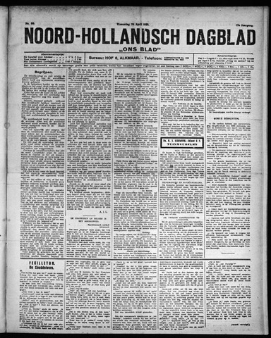Noord-Hollandsch Dagblad : ons blad 1923-04-25