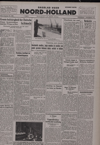 Dagblad Noord-Holland, Schager editie 1942-12-02