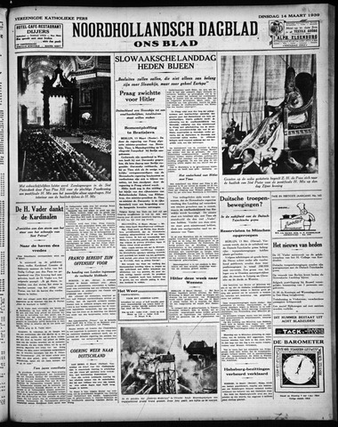 Noord-Hollandsch Dagblad : ons blad 1939-03-14