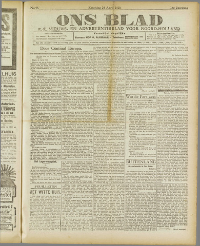 Ons Blad : katholiek nieuwsblad voor N-H 1920-04-24