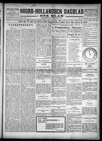 Noord-Hollandsch Dagblad : ons blad 1931-02-14
