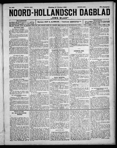 Noord-Hollandsch Dagblad : ons blad 1925-10-27