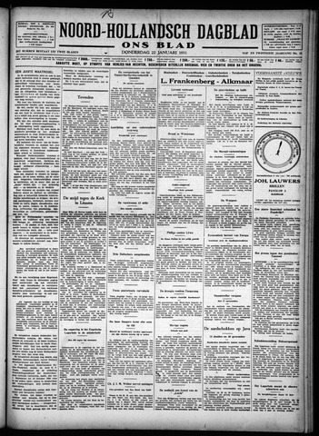 Noord-Hollandsch Dagblad : ons blad 1931-01-22