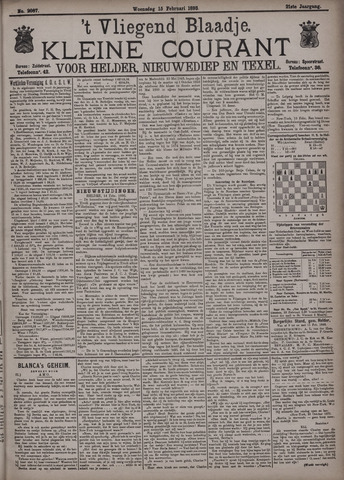 Vliegend blaadje : nieuws- en advertentiebode voor Den Helder 1893-02-15