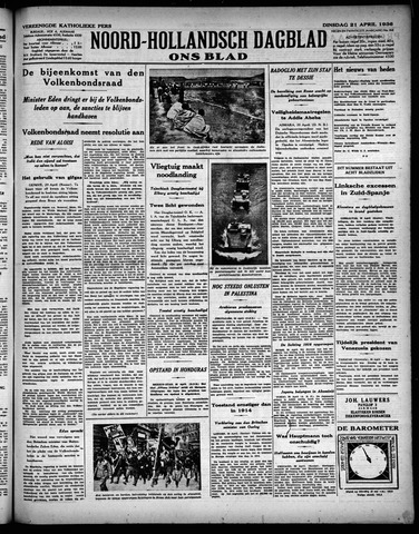 Noord-Hollandsch Dagblad : ons blad 1936-04-21