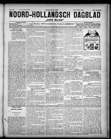 Noord-Hollandsch Dagblad : ons blad 1928-05-22