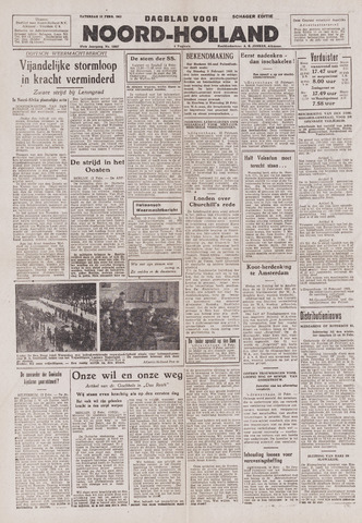 Dagblad Noord-Holland, Schager editie 1943-02-13