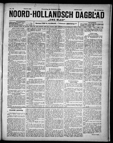 Noord-Hollandsch Dagblad : ons blad 1924-02-20