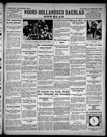 Noord-Hollandsch Dagblad : ons blad 1936-02-24