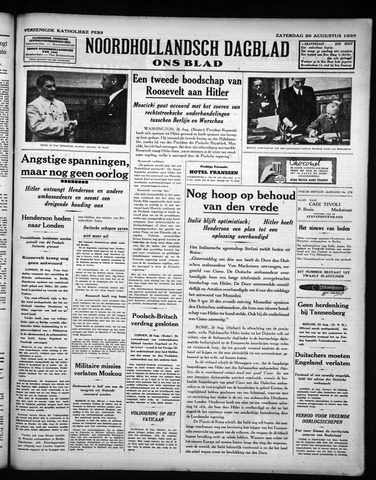 Noord-Hollandsch Dagblad : ons blad 1939-08-26