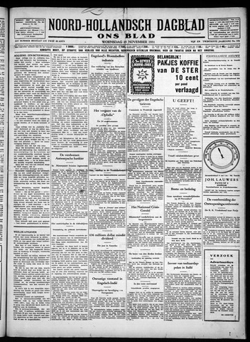 Noord-Hollandsch Dagblad : ons blad 1931-11-25