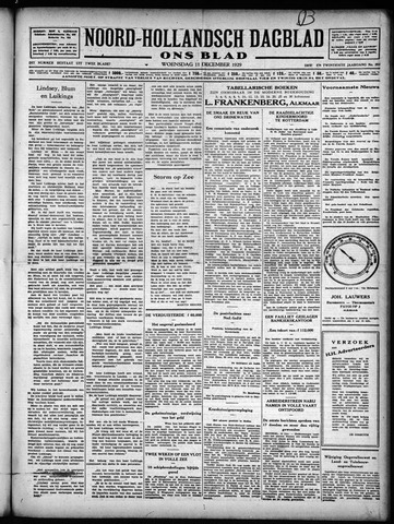 Noord-Hollandsch Dagblad : ons blad 1929-12-11
