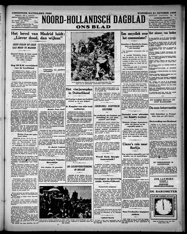 Noord-Hollandsch Dagblad : ons blad 1936-10-21
