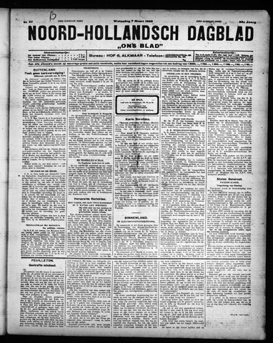 Noord-Hollandsch Dagblad : ons blad 1928-03-07