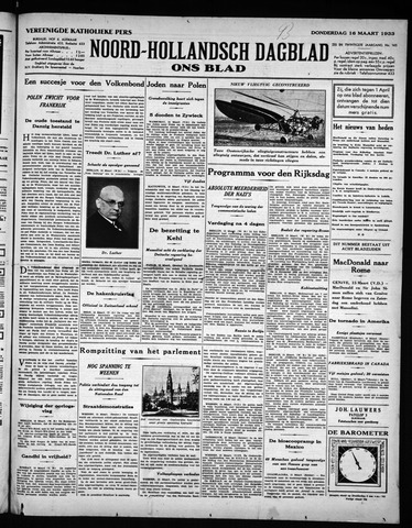 Noord-Hollandsch Dagblad : ons blad 1933-03-16