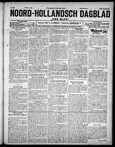 Noord-Hollandsch Dagblad : ons blad 1926-02-03