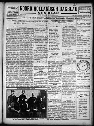 Noord-Hollandsch Dagblad : ons blad 1929-12-18