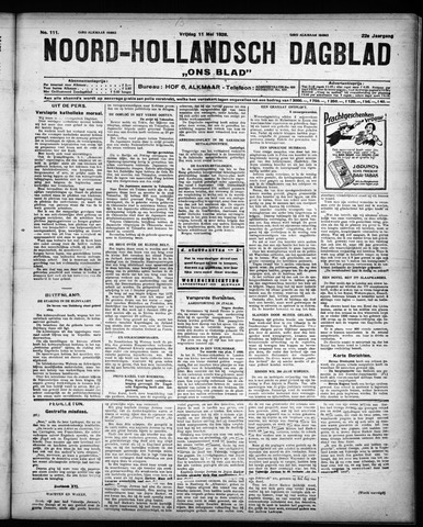 Noord-Hollandsch Dagblad : ons blad 1928-05-11