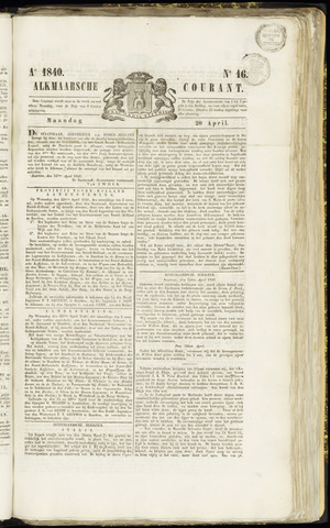 Alkmaarsche Courant 1840-04-20