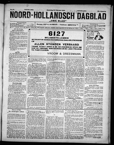 Noord-Hollandsch Dagblad : ons blad 1925-02-21