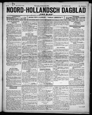 Noord-Hollandsch Dagblad : ons blad 1927-01-12