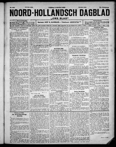 Noord-Hollandsch Dagblad : ons blad 1925-10-09