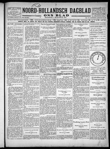 Noord-Hollandsch Dagblad : ons blad 1931-08-03