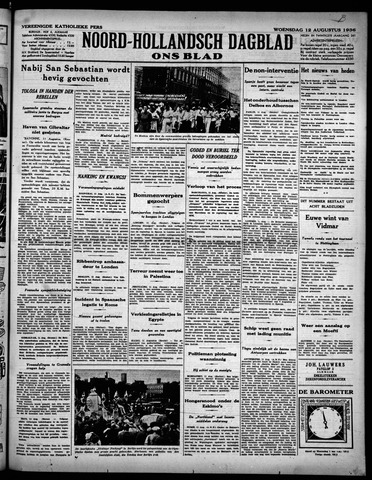 Noord-Hollandsch Dagblad : ons blad 1936-08-12