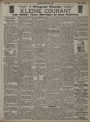 Vliegend blaadje : nieuws- en advertentiebode voor Den Helder 1907-09-28