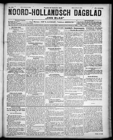Noord-Hollandsch Dagblad : ons blad 1928-09-24
