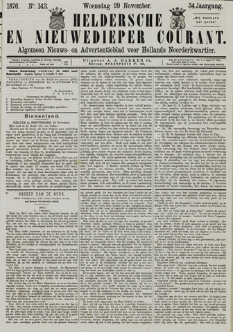 Heldersche en Nieuwedieper Courant 1876-11-29