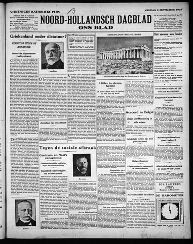Noord-Hollandsch Dagblad : ons blad 1932-09-09