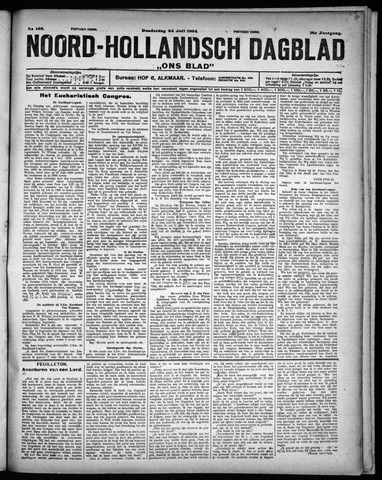 Noord-Hollandsch Dagblad : ons blad 1924-07-24