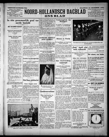 Noord-Hollandsch Dagblad : ons blad 1934-12-24