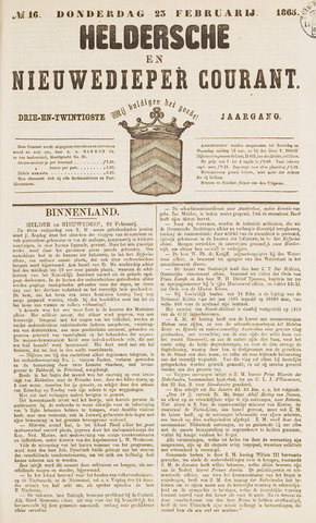 Heldersche en Nieuwedieper Courant 1865-02-23
