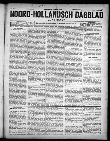 Noord-Hollandsch Dagblad : ons blad 1924-08-18