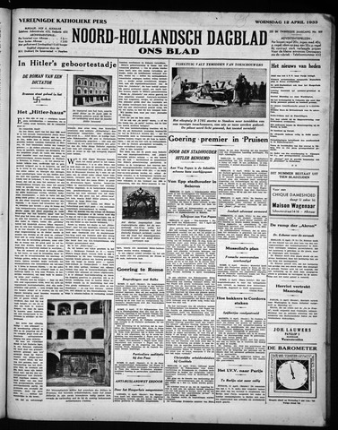 Noord-Hollandsch Dagblad : ons blad 1933-04-12