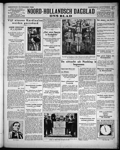 Noord-Hollandsch Dagblad : ons blad 1937-11-18