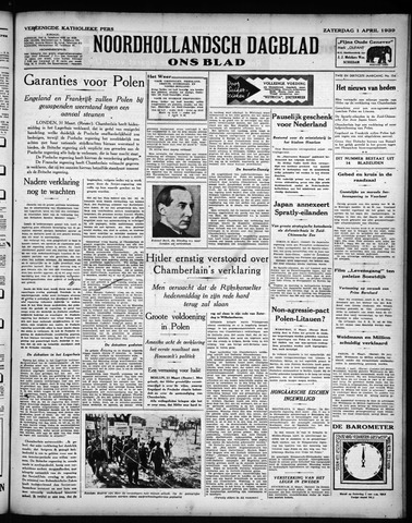 Noord-Hollandsch Dagblad : ons blad 1939-04-01