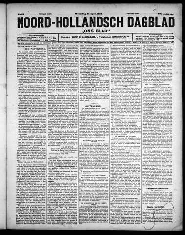 Noord-Hollandsch Dagblad : ons blad 1926-04-14