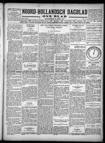 Noord-Hollandsch Dagblad : ons blad 1931-04-30